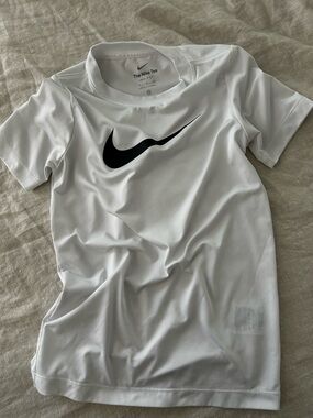Nike White Athletic Tee with Black Swoosh